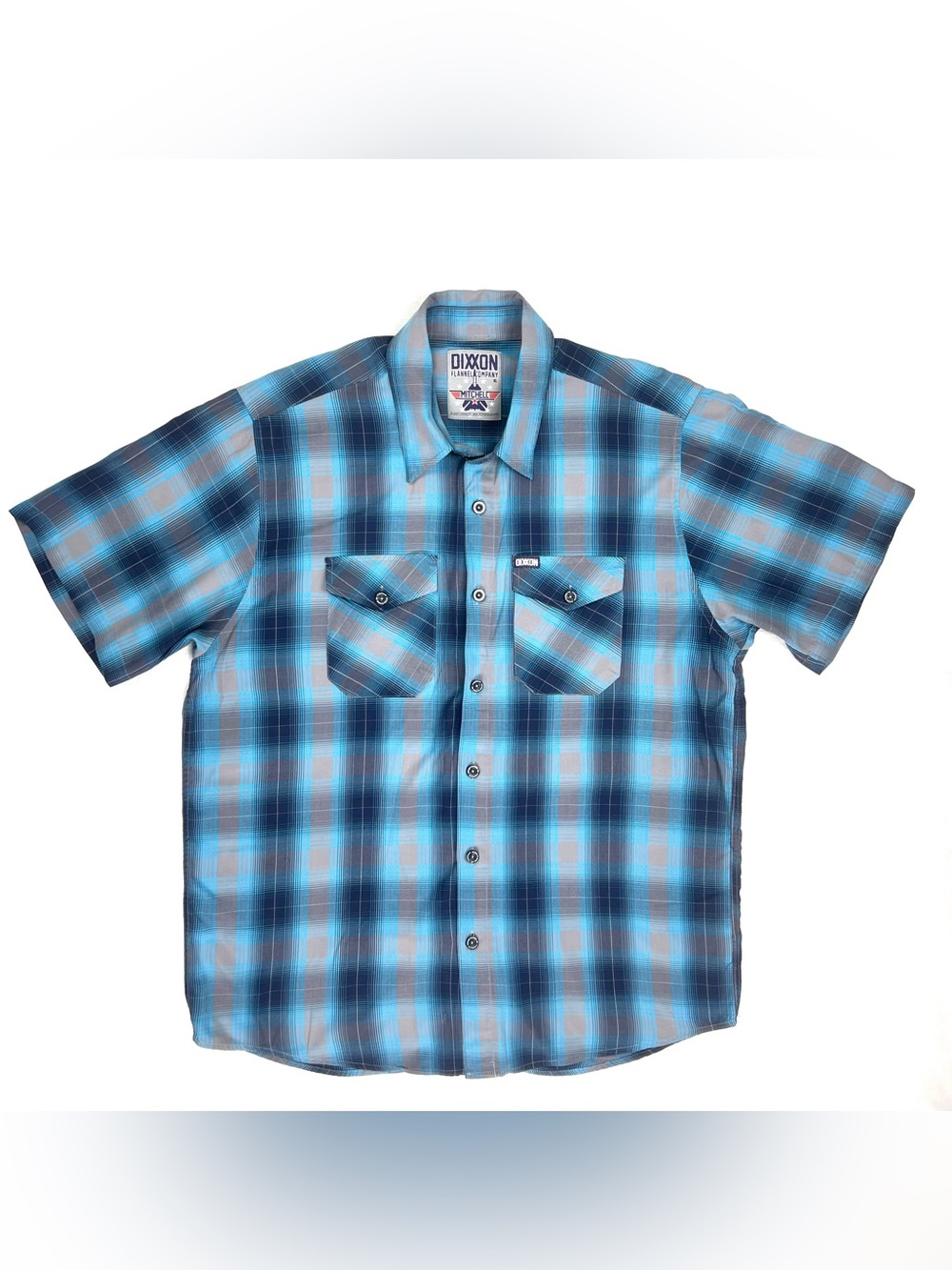Dixxon Flannel Co Mitchell Shirt Men's XL Bamboo Blend Blue Grey Plaid